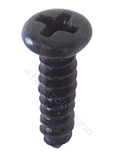 6mm Model railway track screw from above showing cross head alternative to track pin